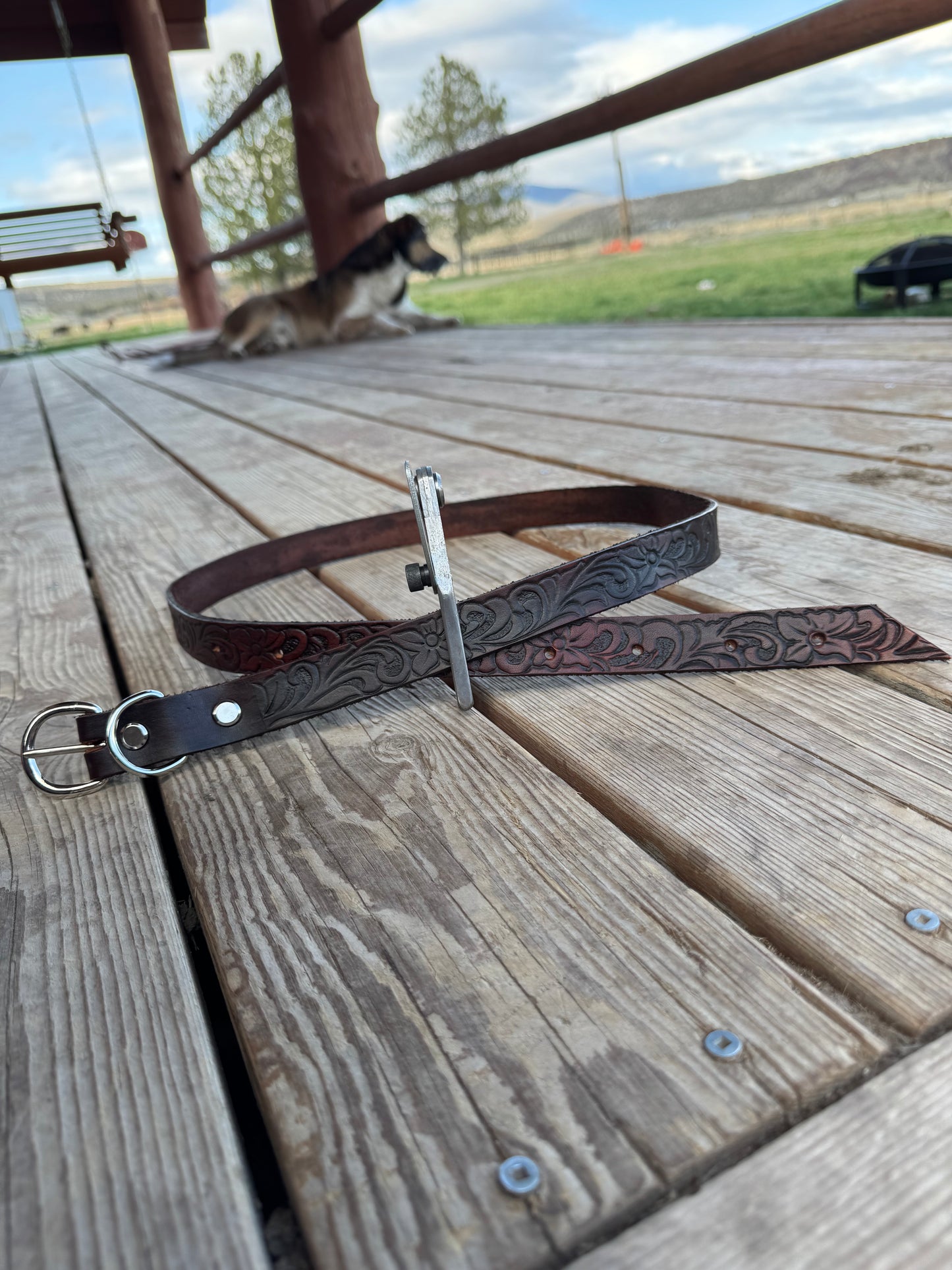 1” Hand Tooled Leather Belt