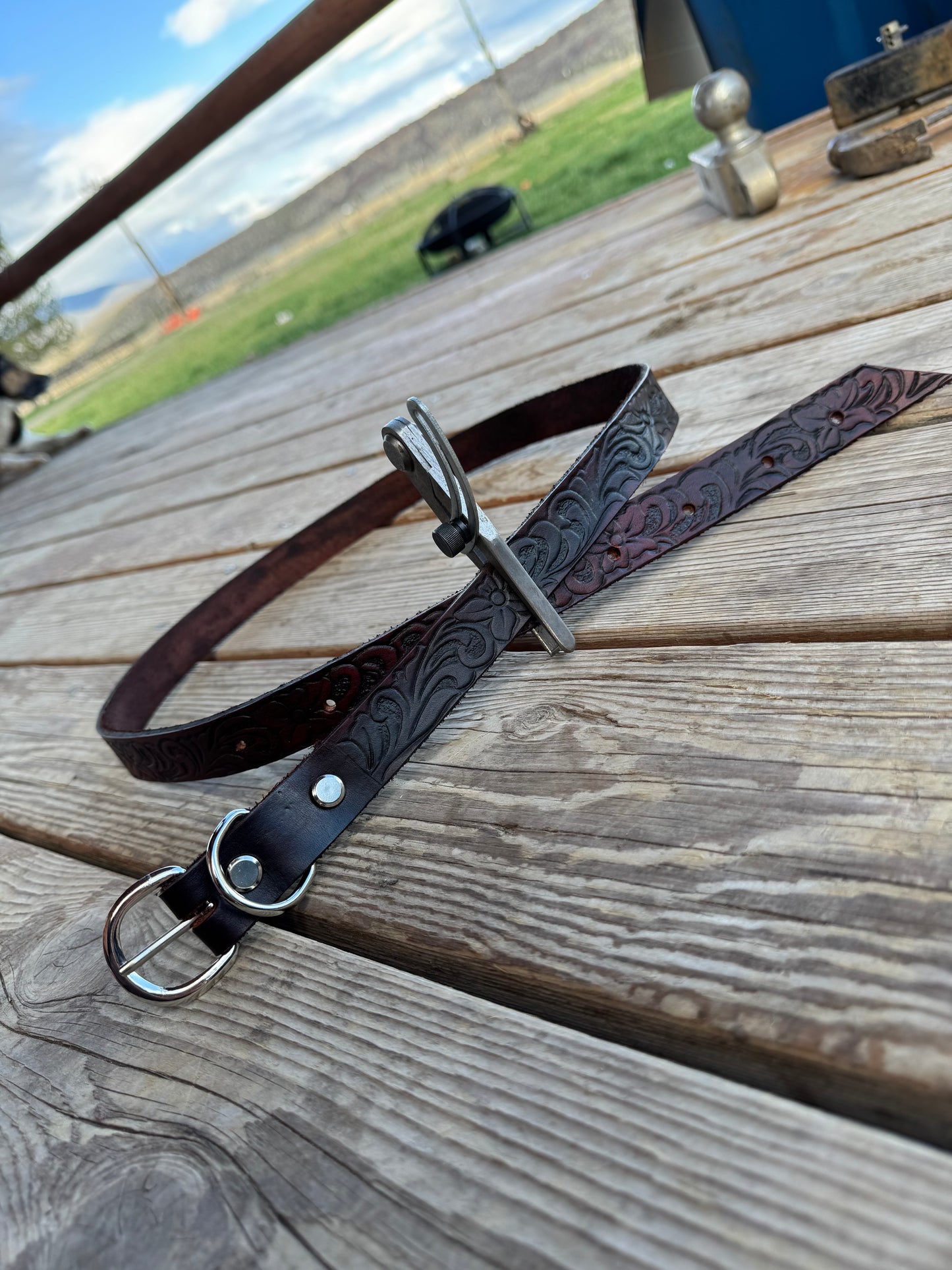 1” Hand Tooled Leather Belt